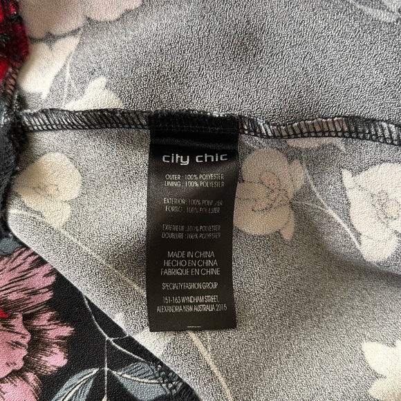 City Chic Black Floral Fit & Flare Dress Women’s Size 20W Plus Size - Picture 5 of 9